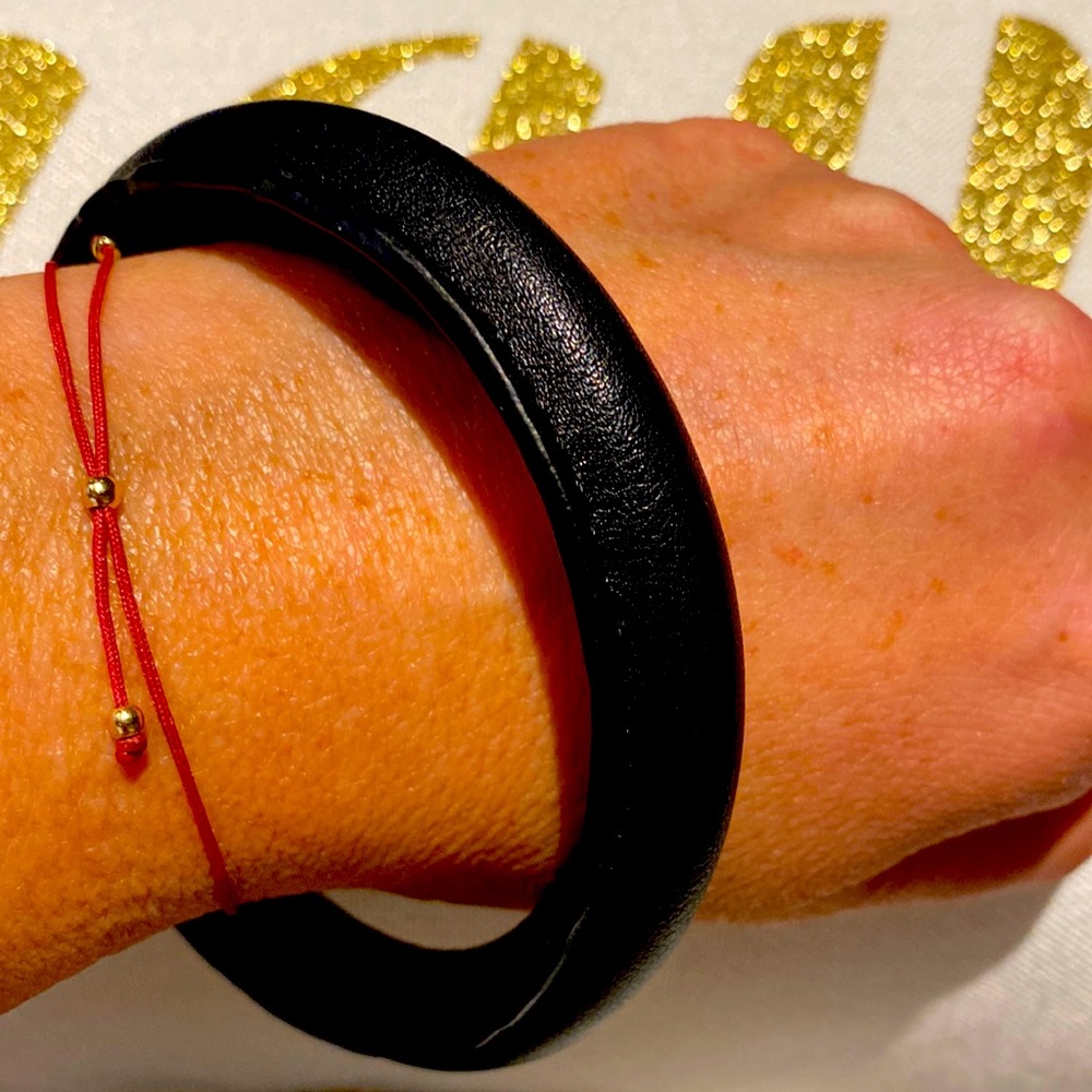 Designer Original Black Leather Bracelet Never Used